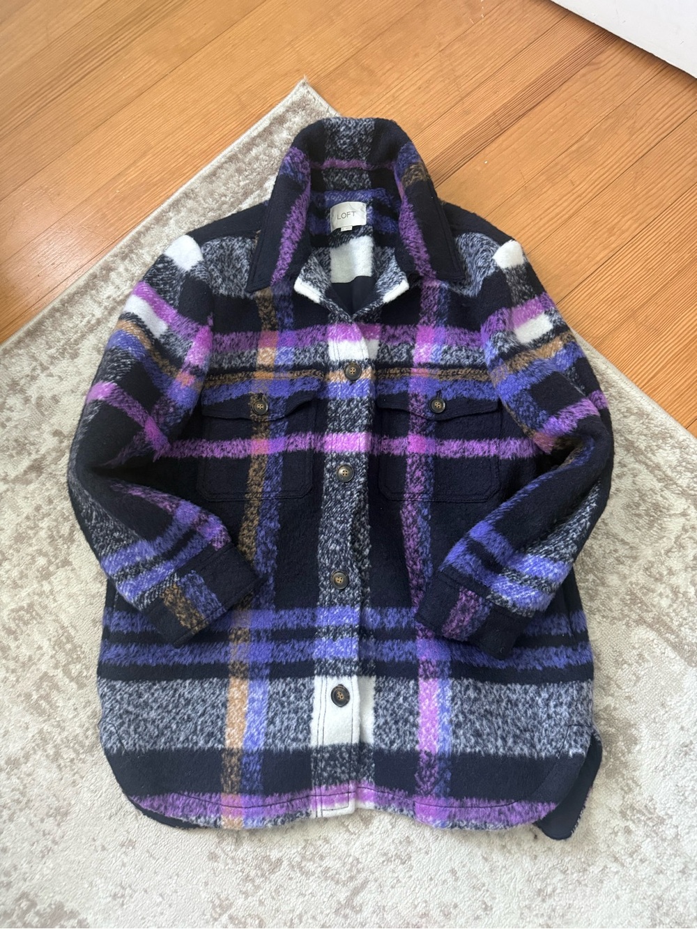 Plaid Shacket in Black and Purple-Perfect for Fall